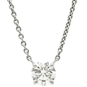 ハリーウィンストン Harry Winston ネックレス ソリティア プラチナシルバー ラウンドブリリアントカット 1粒 1p ペンダント 0.50ct 【箱】 【中古】