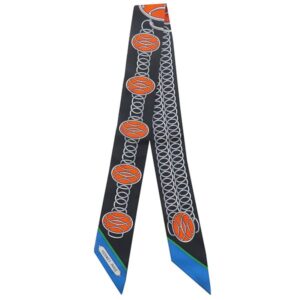 エルメス HERMES スカーフ ツイリー シルク ブラック×コバルト×ヴァーミリオン 【LIFT PROFILE/リフト プロフィール】 【箱】 【中古】