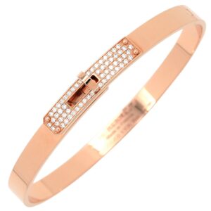 エルメス HERMES ブレスレット ケリーPM バングル ローズゴールド ST ピンクゴールド Au750 18K 18金 ダイヤ 61P 61石 61粒 パヴェ H214465B 00ST 【箱】 【中古】