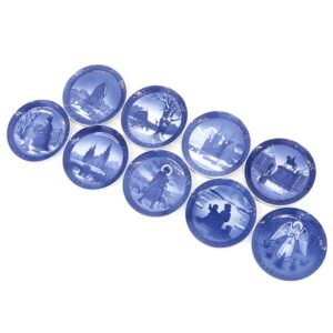 ロイヤルコペンハーゲン ROYAL COPENHAGEN 食器 イヤープレート 1950年代 9枚セット 陶磁器 ブルー×ホワイト ヴィンテージ 飾り皿 飾り皿 絵皿 1950 1952～1959 【中古】中古美品