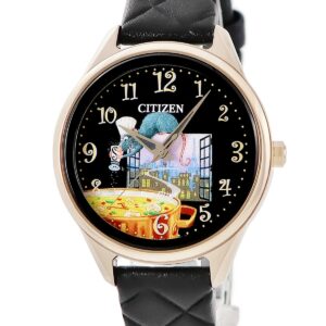 シチズン CITIZEN エコドライブ ラタトゥイユ FE7103-04W 未使用 レミーのおいしいレストラン コラボ レディース 腕時計クオーツ ブラック 【中古】未使用保管品