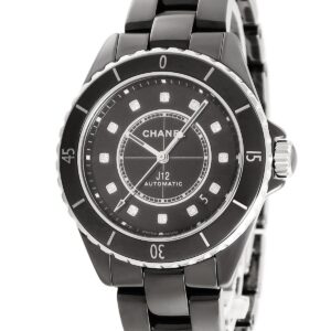 シャネル CHANEL J12 キャリバー12.1 H5702 ブラック 純正ダイヤ 逆回転防止ベゼル デイト メンズ 腕時計自動巻き ブラック 【中古】