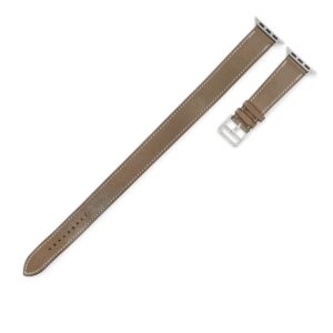エルメス HERMES 腕時計パーツ 純正 アップルウォッチ 38 40 41mm用 レザー ステンレススチール エトゥープ レザー ベルト バンド 32mm エトゥープ ドゥブルトゥール 替え 【中古】