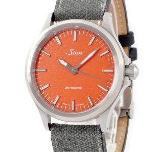 ジン SINN 556 カーネリアンレッド 556.CR オレンジ バー シースルーバック 限定 メンズ 腕時計自動巻き オレンジ 【中古】中古美品