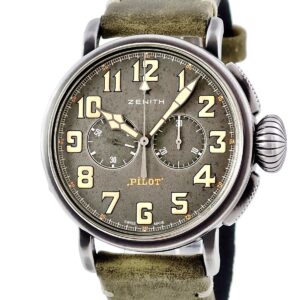 ゼニス ZENITH ヘリテージ パイロット タイプ20 トンアップ 11.2430.4069/21.C773 TYPE XX Ton-Up メンズ 腕時計自動巻き グレー 【中古】中古美品