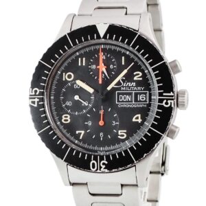 ジン SINN 156B ミリタリー クロノグラフ 156.B ブラック デイデイト 回転ベゼル ヴィンテージ メンズ 腕時計自動巻き ブラック 【中古】中古品