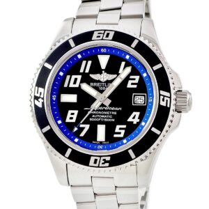 ブライトリング BREITLING スーパーオーシャン 42 A17364 ブラック 逆回転防止ベゼル デイト アラビア メンズ 腕時計自動巻き ブラック 【中古】中古美品