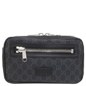 グッチ GUCCI ボディバッグ ソフト ベルトバッグ GGスプリームキャンバス ブラック シルバー金具 ウェブ ウエストバッグ 474293 【中古】新品同様品