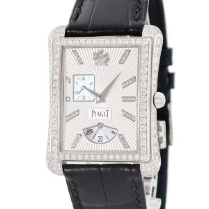 ピアジェ PIAGET エンペラドール G0A33073 K18WG無垢 純正ダイヤモンド スクエア メンズ 腕時計自動巻き シルバー 【中古】