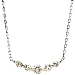 ネックレス ダイヤペンダント ホワイトゴールド ティアラ 5P 5石 一文字 【中古】中古美品