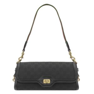 グッチ GUCCI 2WAYバッグ ルーチェ スモール GGキャンバス レザー ブラック ゴールド金具 黒 シェリーライン クラッチ 786027 【保存袋】 【中古】