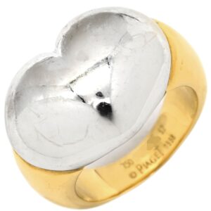 ピアジェ PIAGET リング 指輪 ハートモチーフ コンビカラー ホワイトゴールド×イエローゴールド #52 Au750 18K 18金 2カラー ヴィンテージ 11号 【中古】中古品