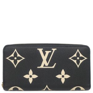 【★3％OFFクーポン】ルイヴィトン LOUIS VUITTON 長財布 ジッピー ウォレット モノグラムアンプラント バイカラーモノグラムアンプラントレザー ブラック×ベージュ ゴールド金具 黒 ラウンドファスナー 小銭入れ M80481 RFID 【箱】 【中古】中古美品