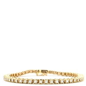 ブレスレット テニスブレスレット 2.84ct ダイヤモンド イエローゴールド 14K YG 14金 一粒ダイヤ繋ぎブレス 【中古】
