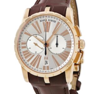 ロジェデュブイ ROGER DUBUIS エクスカリバー42 クロノグラフ DBEX0390 K18RG無垢 ラウンド ローマン デイト メンズ 腕時計自動巻き シルバー 【中古】