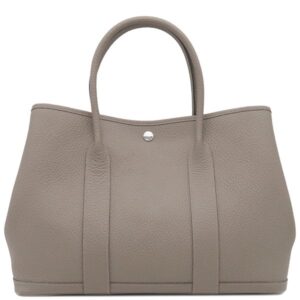 エルメス HERMES トートバッグ ガーデンパーティーPM カントリー グリアスファルト シルバー金具 グレージュ D刻印 【保存袋】 【中古】