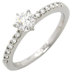 ロイヤルアッシャー ROYAL ASSCHER DIAMOND リング 指輪 エラ ブライダル プラチナシルバー ダイヤ ソリティア ハーフエタニティ Pt950 6号 ERA688 【箱】 【中古】