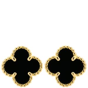ヴァンクリーフアーペル Van Cleef & Arpels ピアス スウィート アルハンブラ ブラック×イエローゴールド 黒 オニキス 750 YG 18K 両耳用 VCARA44900 【保証書】 【中古】