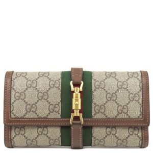 グッチ GUCCI チェーンウォレット ジャッキー1961 チェーン付き ウォレット GGスプリームキャンバス レザー ベージュ×エボニー ゴールド金具 652681 【箱】 【中古】中古美品