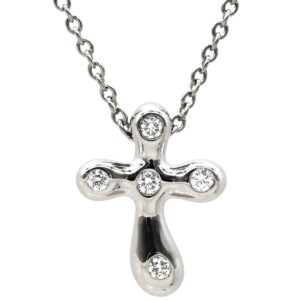ティファニー Tiffany & Co ネックレス ドッツクロス ダイヤ プラチナシルバー エルサ ペレッティ Pt950 プラチナ 十字架 【中古】中古美品