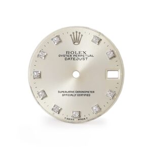 ロレックス ROLEX 腕時計パーツ 純正 デイトジャスト 68159用 ダイアル ステンレススチール 純正ダイヤモンド シルバー 替え 文字盤 シルバー 三針セット 純正ダイヤ 交換 パーツ 24mm 【中古】中古美品