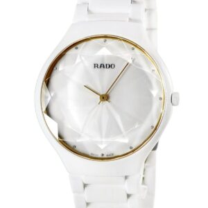 ラドー RADO トゥルー シンライン ジェム リミテッド R27007702 未使用 純正ダイヤ 限定 メンズ 腕時計クオーツ ホワイト 【中古】
