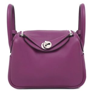 エルメス HERMES ショルダーバッグ リンディ ミニ 20 ヴォースイフト アネモネ シルバー金具 紫 リカラー有 U刻印(2022年製) 【箱】 【中古】