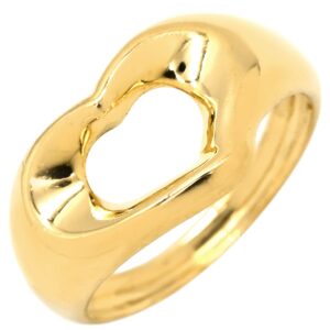 ティファニー Tiffany & Co リング 指輪 オープン ハート イエローゴールド T＆Co. Au750 18K 18金 K18YG エルサ ペレッティ 8.5号 【中古】中古美品