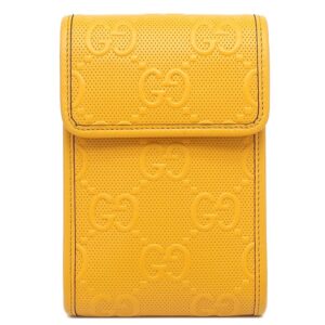 グッチ GUCCI ショルダーバッグ GGエンボス ミニ ショルダーバッグ レザー GGエンボスレザー イエロー シルバー金具 625571 【保存袋】 【中古】中古美品