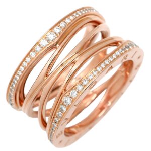 ブルガリ BVLGARI リング 指輪 ビーゼロワン B-zero1 レジェンド ダイヤ 4バンドリング ピンクゴールド #56(JP16) 750 18金 18K PG 15号 【中古】新品同様品
