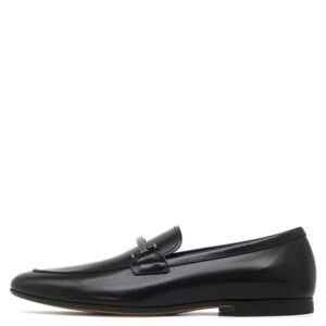 トッズ TODS ローファー ロゴ メタル カーフ ブラック 7 シルバー金具 黒 革靴 XXM38K0JF20MG2B999 【箱】 【中古】未使用保管品
