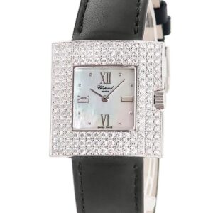 ショパール CHOPARD 13/6862 K18WG無垢 純正ダイヤ シェル ローマン スクエア レディース 腕時計クオーツ シルバー 【中古】中古美品