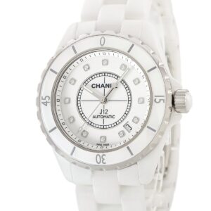 シャネル CHANEL J12 38mm H1629 OH済 純正12Pダイヤ 白 ホワイト セラミック デイト メンズ 腕時計自動巻き ホワイト 【中古】