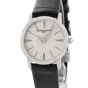 ヴァシュロン・コンスタンタン VACHERON CONSTANTIN パトリモニー 25559/000G-9280 K18WG無垢 純正ダイヤ メンズ レディース 腕時計クオーツ シルバー 【中古】中古美品