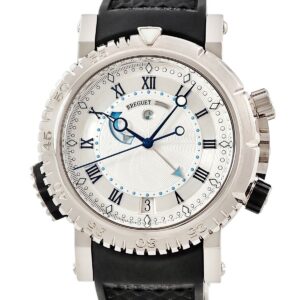 ブレゲ BREGUET マリーン ロイヤル 5847BB/12/5ZV K18WG無垢 シルバー アラーム機能 ギョーシェ 青針 メンズ 腕時計自動巻き シルバー 【中古】中古美品
