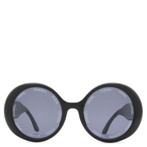 シャネル CHANEL サングラス ラウンド シェイプ プラスチック ブラック ゴールド金具 黒 ココマーク サークルロゴ 01949 【ケース】 【中古】中古美品