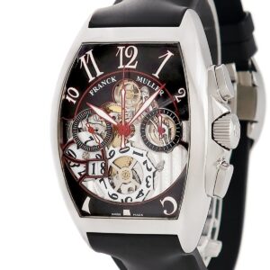 フランクミュラー FRANCK MULLER トノウカーベックス クロノグラフ ビッグデイト 8083CCGDFO ギョウシェ ブラック メンズ 腕時計自動巻き ブラック 【中古】