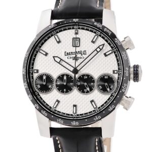 エベラール Eberhard クロノ4 21-42 31073.CN CP クロノグラフ デイト タキメーター スモールセコンド メンズ 腕時計自動巻き シルバー 【中古】