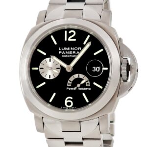 パネライ PANERAI ルミノール パワーリザーブ PAM00124 E番 ブラック スモールセコンド デイト メンズ 腕時計自動巻き ブラック 【中古】
