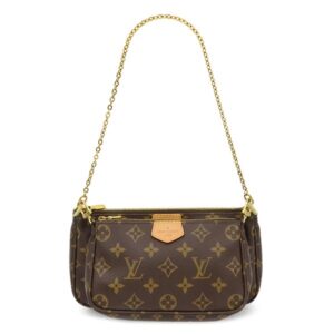 ルイヴィトン LOUIS VUITTON ショルダーバッグ ミュルティ ポシェット アクセソワール モノグラムキャンバス カーキ ゴールド金具 ポーチ M44813 RFID 【中古】中古美品
