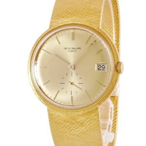 パテックフィリップ PATEK PHILIPPE カラトラバ 3445/6 OH済 K18YG無垢 デイト スモールセコンド ヴィンテージ メンズ 腕時計自動巻き ゴールド 【中古】中古美品
