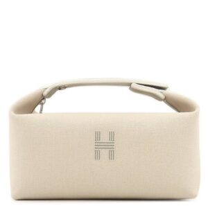 エルメス HERMES ポーチ ブリッド ア ブラック PM コットンキャンバス ナチュラル シルバー金具 新品 未使用 バニティ Hロゴ 【箱】 【中古】