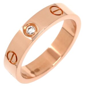 カルティエ Cartier リング 指輪 ミニラブリング 1Pダイヤ ピンクゴールド #49(JP9) スモールモデル LOVE Ring 18K 750PG 9号 B4050700 【中古】中古美品