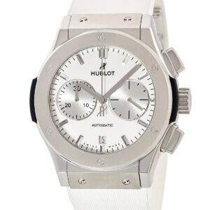 ウブロ HUBLOT クラシックフュージョン クロノグラフ チタニウム 521.NX.2611.RX クロノ デイト スモセコ メンズ 腕時計自動巻き シルバー 【中古】