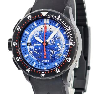 ジン SINN MOTHER EARTH 松本零士生誕80周年記念限定モデル U1000.S 新品同様 クロノ デイト レフティ 青 メンズ 腕時計自動巻き ブルー 【中古】新品同様品
