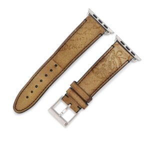 ベルルッティ BERLUTI 腕時計パーツ 純正 アップルウォッチ 44 45 46 49 mm用 レザー ステンレススチール ブラウン カリグラフィ レザーベルト 35mm 尾錠付き 【中古】