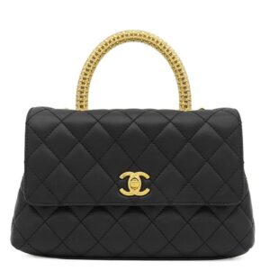 シャネル CHANEL 2WAYバッグ ココハンドル ラムスキン ブラック ゴールド金具 トップハンドル 黒 ショルダーバッグ ランダムシリアル 【箱】 【中古】