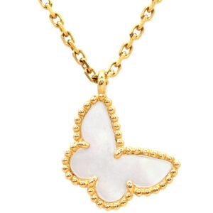 ヴァンクリーフアーペル Van Cleef & Arpels ネックレス スウィート パピヨン ペンダント パールホワイト×イエローゴールド 750 YG 18K シェル VCARF69300 【中古】