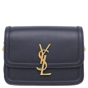 イヴ・サンローラン Yves Saint Laurent ショルダーバッグ ソルフェリーノ レザー ネイビー ゴールド金具 YSL ロゴプレート カサンドラロゴ 634306 【保存袋】 【中古】中古美品