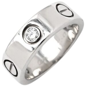 カルティエ Cartier リング 指輪 ラブリング ハーフダイヤ ホワイトゴールド #47(JP7) クラシックモデル LOVE Ring 750 18K 3粒 3石 7号 B4032500 【中古】中古品